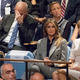 White House Chief of Staff John Kelly, left, reacts as he and first lady Melania Trump listen to President Donald Trump speak during the 72nd session of the United Nations General Assembly at U.N. headquarters, Tuesday, Sept. 19, 2017. (AP Photo/Mary Altaffer)